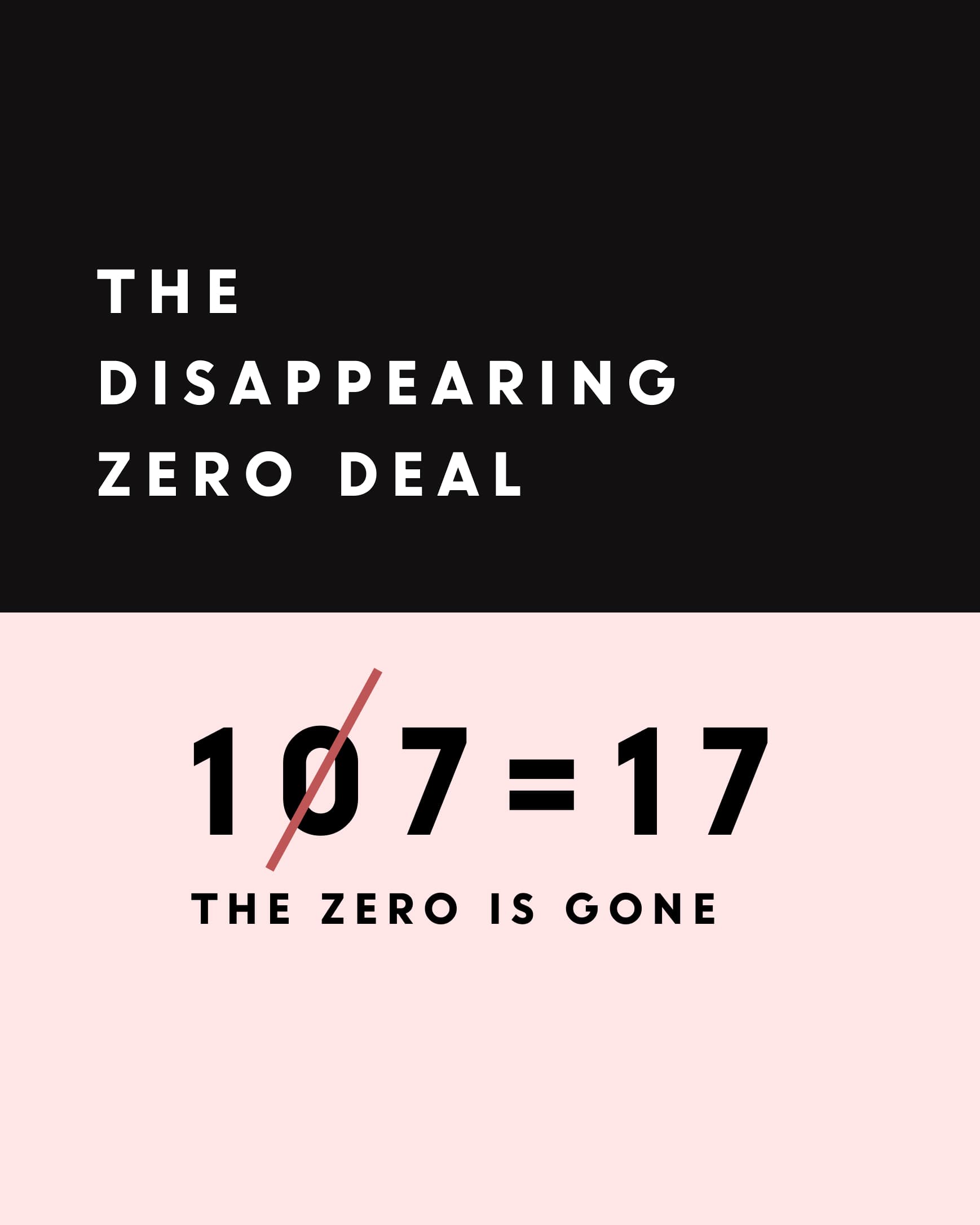 The Disappearing Zero Deal 107→17 Gift
