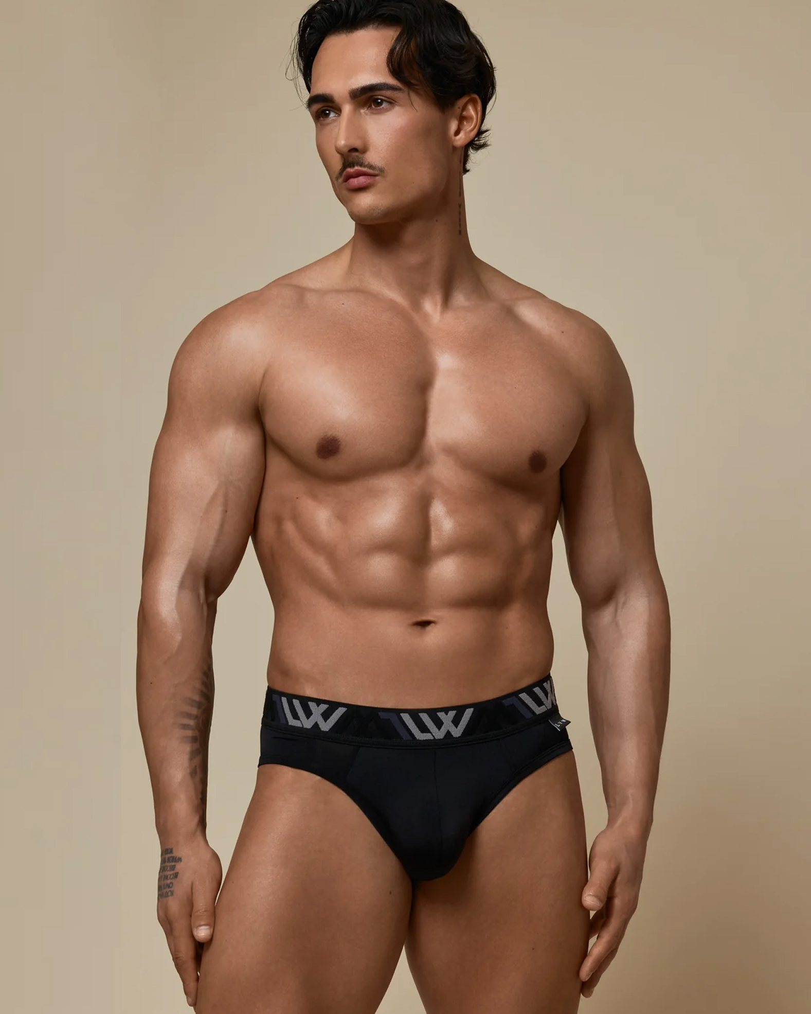 LVW SIGNATURE ORGANIC COTTON BRIEF BLACK